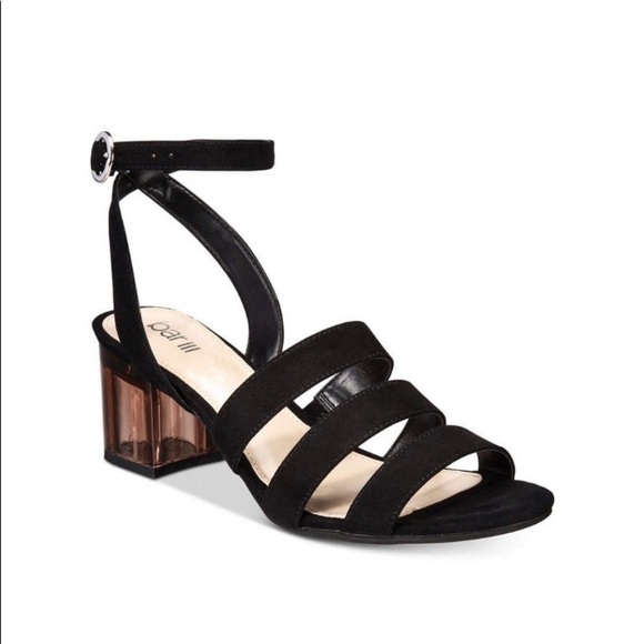 BAR III women’s raw fabric open toe black sandals/size 6 - Picture 2 of 11